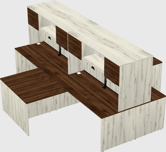 Quad l-shaped office desks