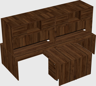 Quad l-shaped office desks