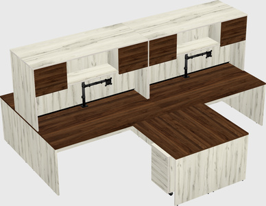 Quad l-shaped office desks