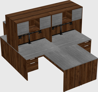 Quad l-shaped office desks