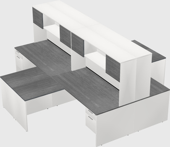 Quad l-shaped office desks