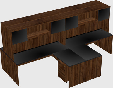 Quad l-shaped office desks
