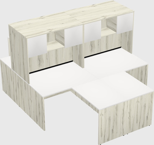 Quad l-shaped office desks