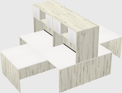 Quad l-shaped office desks