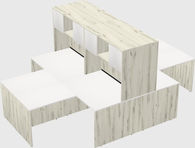 Quad l-shaped office desks