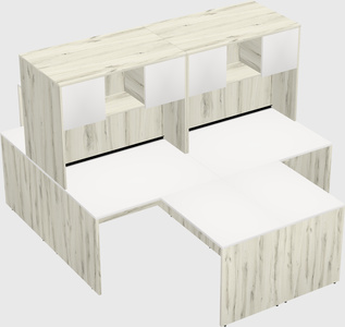 Quad l-shaped office desks