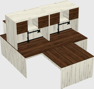 Quad l-shaped office desks