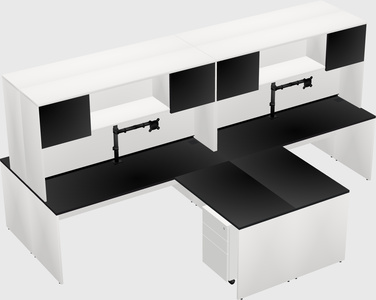 Quad l-shaped office desks