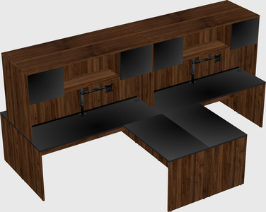 Quad l-shaped office desks