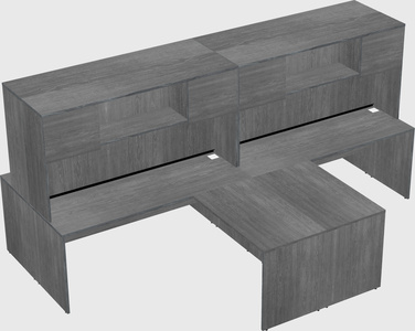 Quad l-shaped office desks