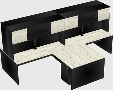 Quad l-shaped office desks