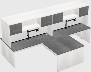 Quad l-shaped office desks