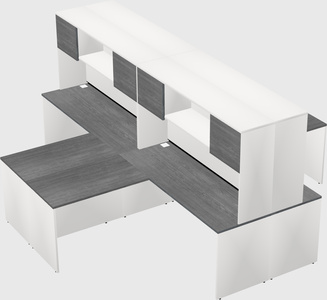 Quad l-shaped office desks