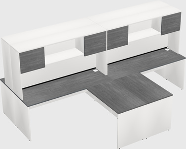Quad l-shaped office desks