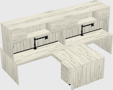 Quad l-shaped office desks