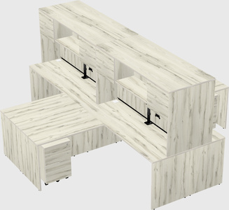 Quad l-shaped office desks