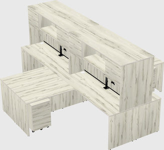 Quad l-shaped office desks