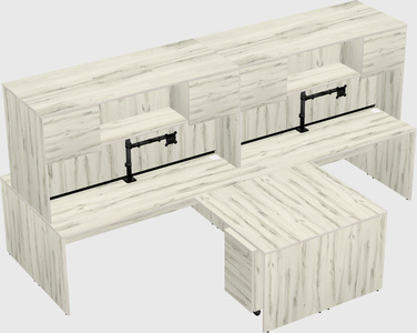 Quad l-shaped office desks