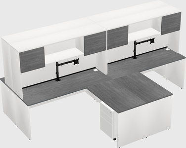 Quad l-shaped office desks