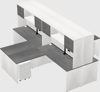 Quad l-shaped office desks