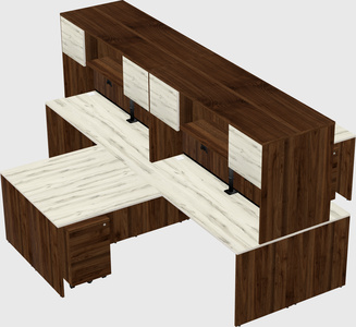 Quad l-shaped office desks