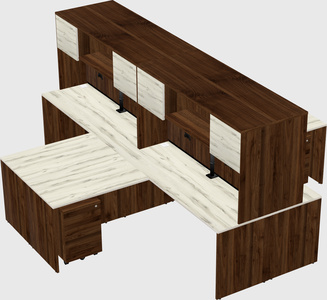 Quad l-shaped office desks