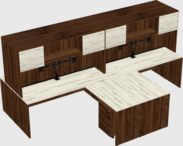 Quad l-shaped office desks