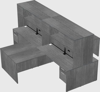 Quad l-shaped office desks