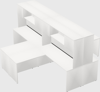 Quad l-shaped office desks