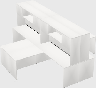 Quad l-shaped office desks