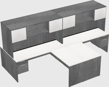 Quad l-shaped office desks