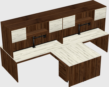 Quad l-shaped office desks