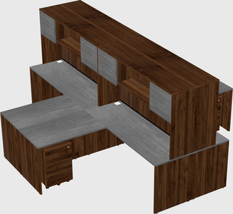 Quad l-shaped office desks