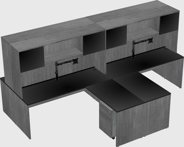 Quad l-shaped office desks