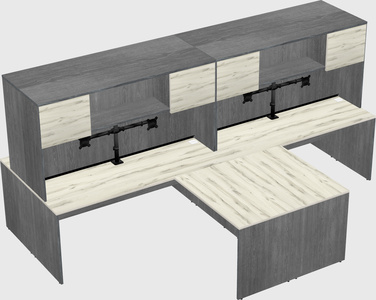 Quad l-shaped office desks