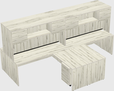 Quad l-shaped office desks