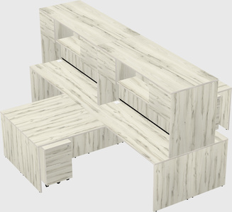 Quad l-shaped office desks
