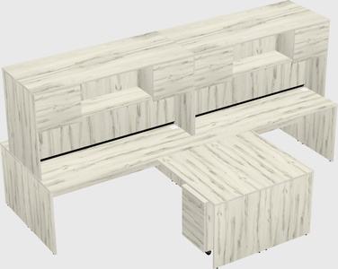 Quad l-shaped office desks