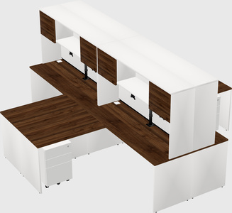 Quad l-shaped office desks