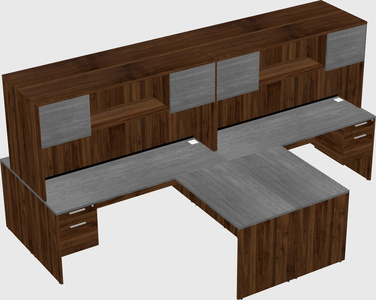 Quad l-shaped office desks
