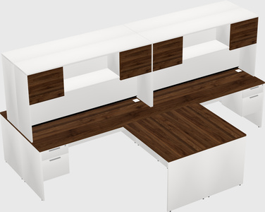 Quad l-shaped office desks