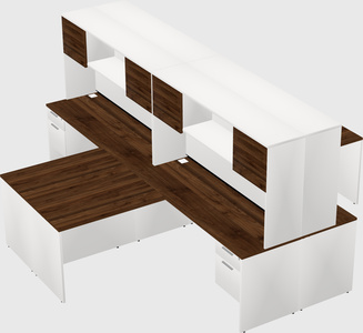 Quad l-shaped office desks
