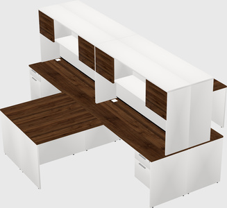 Quad l-shaped office desks
