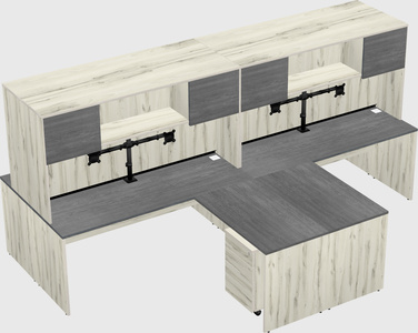 Quad l-shaped office desks