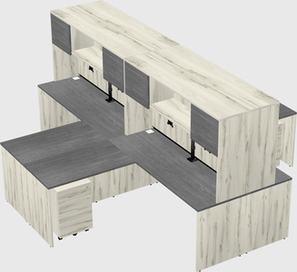 Quad l-shaped office desks