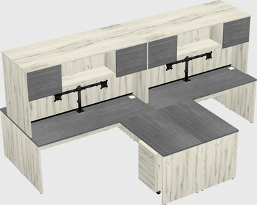 Quad l-shaped office desks