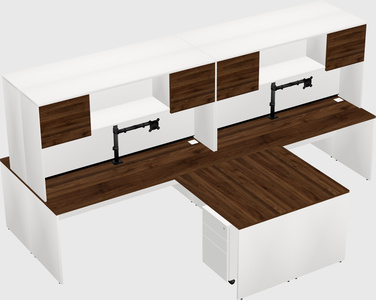 Quad l-shaped office desks