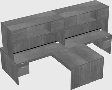 Quad l-shaped office desks