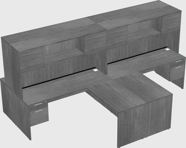 Quad l-shaped office desks
