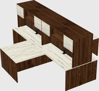 Quad l-shaped office desks